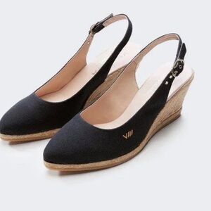 Viscata Barcelona Palomera Canvas Espadrille Wedges. New!